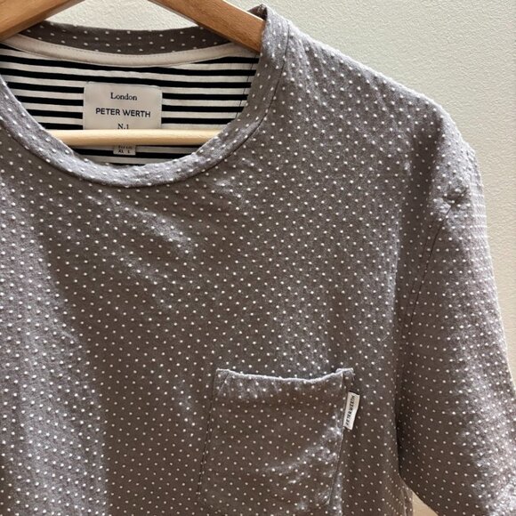 Dot Texture Grey and Whit T Shirt with Pocket 🩶⚪️ - Picture 2 of 3